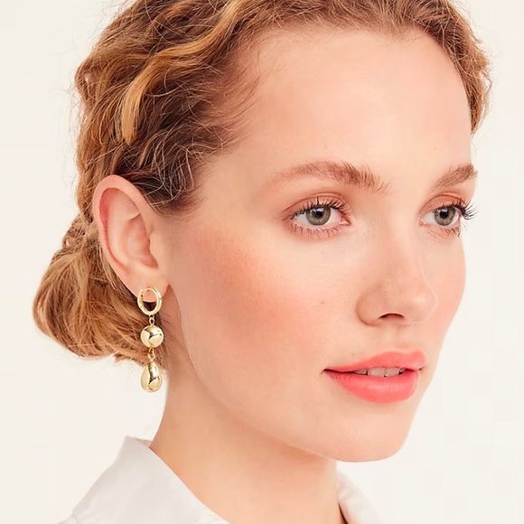 NWT J. Crew Gold Teardrop Earrings - Picture 2 of 3